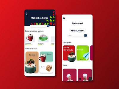 Christmas app aplicación app app mobile christmas clean comida creative creativo design drink food food app freelance freelancer market minimal modern navidad ui web