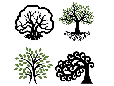 Trees decoration design illustration logo tree vector