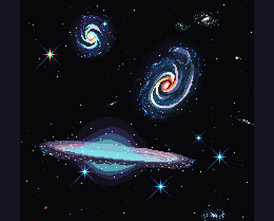 Galaxy Soup galaxy illustration pixel pixelart pixelartist pixels space