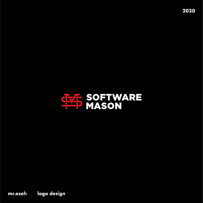 Software Mason Logo Design branding design fireartstudio flat illustration illustrator logo minimal pentagram typography vector