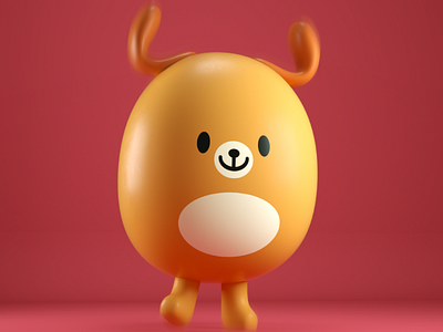 kawaii dog 3d c4d character cute japan kawaii