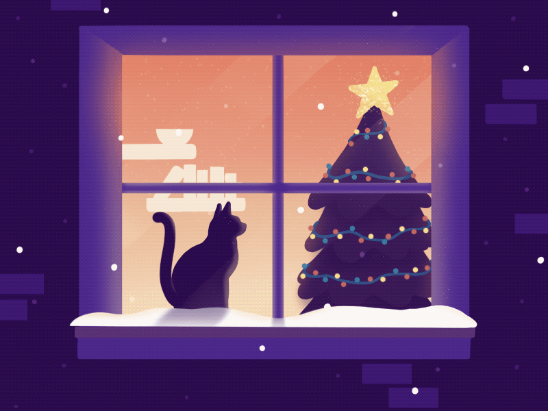 Holiday Mood - Anticipation 2020 calm christmas cat illustration chill vibes christmas greetings happy holidays happy new year holidays procreate xmas xmas card