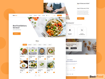 Best Food Landing Page adobe xd templates adobe xs alifemu food food app food delivery food delivery landing page food delivery ui kit food ios food landing page food ui foods foody landing page ios landing page ui design ui kit web theme design