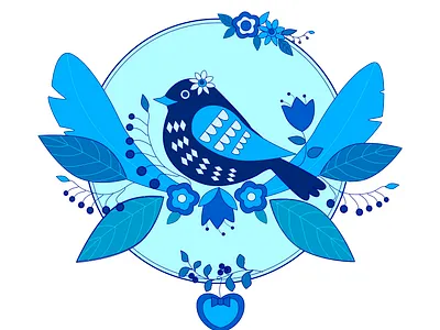 blue bird illustration vector