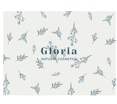 Gloria natural cosmetics logo beauty logo design beauty product botanical branding cosmetics feminine floral floral pattern logo logo design logodesign logotype luxury minimal natural navy and beige vector