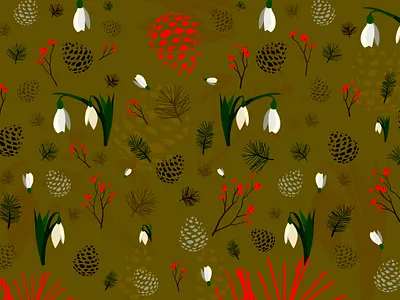 christmas pattern fabric floral flowers pattern vectorillustration