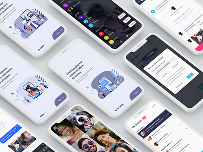 Pet Adoption Chat & Video app crowdfunding design illustration ux