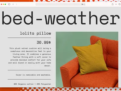 Bed Weather - Product Page design develop javascript ux uxui web web design website youtube