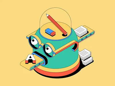 Editor copywriter copywriting editor flat illustration isometric isometric illustration isometry minimal vector web