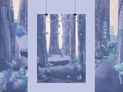 Butterflies forest art artwork butterflies butterfly illustration jungle tropical