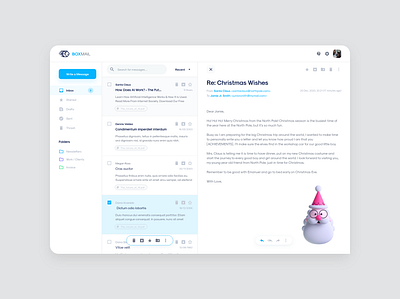 Mail client UI Concept christmas concept design email client email design inbox interface interface design listing mail mail client santa claus ui design ux design web design