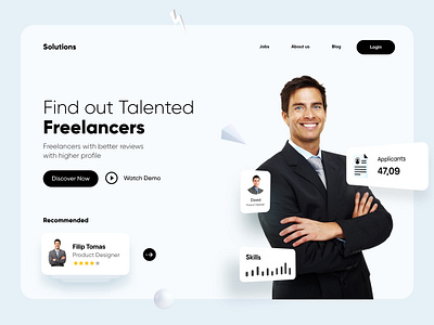 Freelancer Landing Page design homepage illustration interface landing page ui uidesign web webdesign website