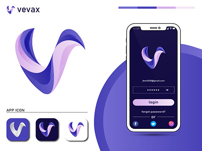 V Modern App Logo Design - V App Logo Mark abstract app app icon brand identity branding branding agency branding design business identity letter logo logo design logo designer logo mark logodesign modern software symbol technology v letter logo v logo