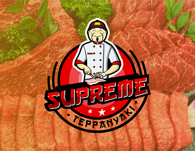 Supreme teppanyaki chef chinese chinese food design drink food identity illustration logo logodesign mascot men people restauran vector