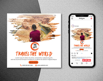 Travel social media post Design-1 concept creative discount offer social media design social media post trendy vector