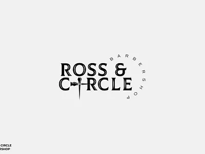 ROSSCIRCLE barber barbers barbershop beard brutal design doublemeaning logo logotype minimal minimalism scissors