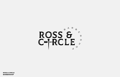 ROSSCIRCLE barber barbers barbershop beard brutal design doublemeaning logo logotype minimal minimalism scissors