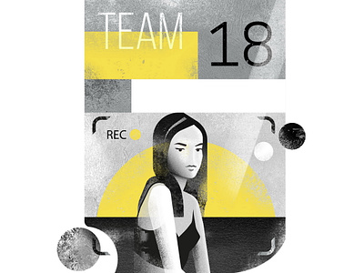 Team 18, concept fashion poster 2021 business design fashion flat gray illustration landing pantone photography pose poster recording sign symbol tecording texture video woman yellow