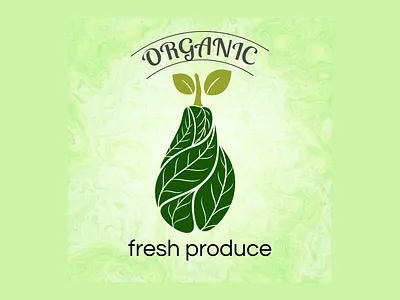 Organic Fresh Produce - commercial product logotype design branding composition design fresh green illustration logo organic produce typography