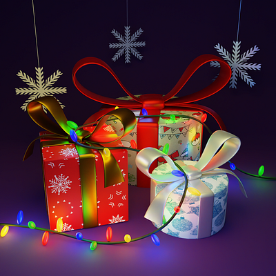 Gifts 3d 3dmodel blender3d frostnout illustration newyear