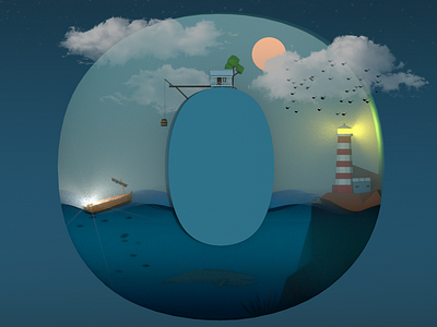 Lettre O 3d childrens illustration illustration low poly photoshop