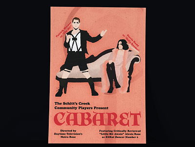 Schitt's Creek x Cabaret adobe illustrator broadway cabaret design graphic design illustration illustrator lgbt lgbtq poster poster art poster design print design procreate queer retro retro illustration retro logo vintage