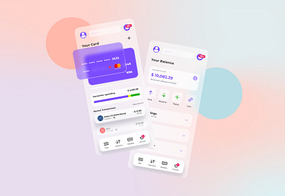 Banking Mobile App Design (Glassmorphism) glassmorphism mobile app mobile app design mobile ui ui ui design ux