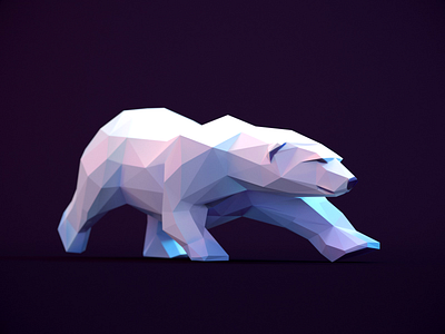 Polar Bear - Infinity Skater 3d animation 3d art animation bear character animation cycle game art lowpoly lowpoly3d lowpolyart polar redshift3d rigged run