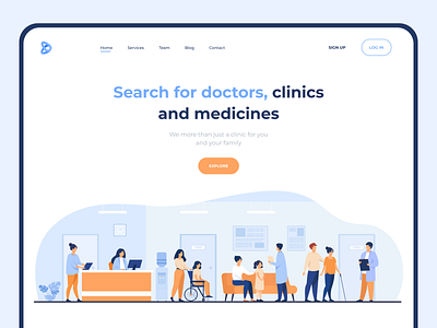 Web application - HealthyMe app colour design flat illustration minimal typogaphy ui web website