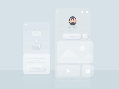 Personal page app design ui