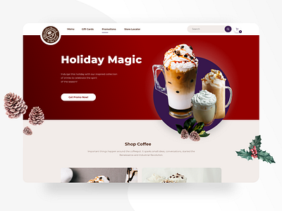 The Coffee Bean & Tea Leaf site redesign christmas coffee coffeeshop promotion red redesign webdesign website