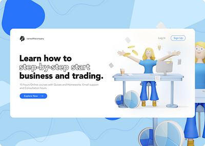 Landing for Online Business Course 3d 3d artist 3d blender 3d character 3d illustration blender business character design cinema4d design graphic design landing web web design