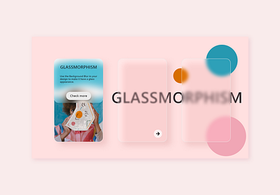 Glassmorphism app design example glass glassmorphism pastel pink transparent webdesign