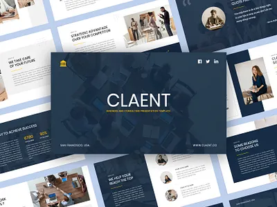 Claent - Business and Consulting Presentation Templat advert agency business company corporate layout layoutdesign modern presentation design product design