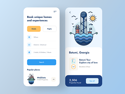 Booking app app art design graphic design icon illustrator minimal ui ux web