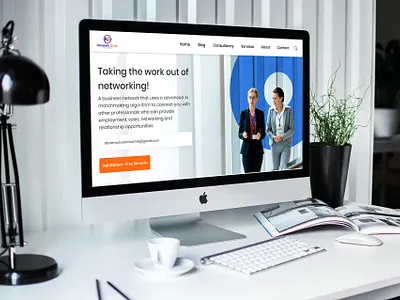 Networking Landing Page business logo letter logo logo design mockup