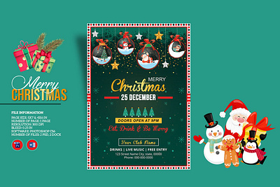Christmas Party Flyer christmas 2020 christmas festival christmas invitation christmas invite christmas party christmas party flyer holiday invitation holiday party ms word photoshop template