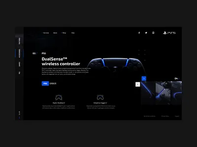 PS5 UI Concept Exploration #1 app concept dark design interface photoshop product ui ux xd