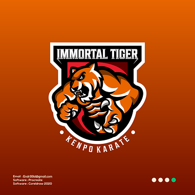 Tiger Sport Mascot Logo animal logo design endr esport logo esports illustration logo mascot design tiger logo tiger mascot vector wild animal