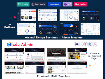 Responsive Bootstrap Admin Template Dashboard academy admin admin dashboard admin template admin theme e learning education learning learning management system lms online education dashboard school student teacher