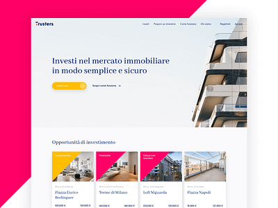 Trusters Homepage branding clean colors crowdfunding design platform ui website