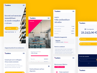 Trusters mobile clean crowdfunding design investment mobile ui platform ui website