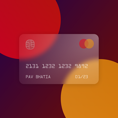 Glassmorphic Credit Card blur creditcard glassmorphic glassmorphism mastercard ui design