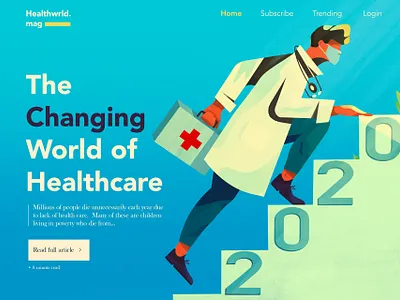 Healthcare 2020 branding character covid doctor illustration landing page landing page design landing page ui medical typography ui ux website website concept