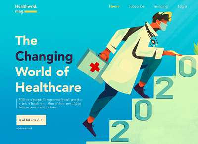 Healthcare 2020 branding character covid doctor illustration landing page landing page design landing page ui medical typography ui ux website website concept