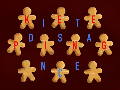 Keeping Social Distance 2020 art christmas christmas2020 covid19 design gingerbread gingerbread man illustration minimal photoshop vector