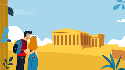 Passport Card vacation athens characterdesign design flight greece illustration trip vaction vector