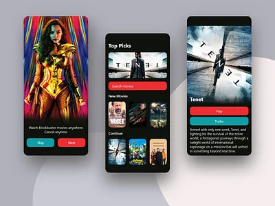 Movie streaming App app dark ui design innovate movie movie app netflix streaming app ui ux