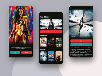 Movie streaming App app dark ui design innovate movie movie app netflix streaming app ui ux