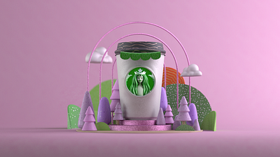 The bucks! 3d 3d art c4d character cute art design illustration logo scene starbucks zbrush